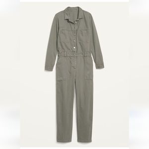 Denim one piece jumpsuit olive green old navy M
